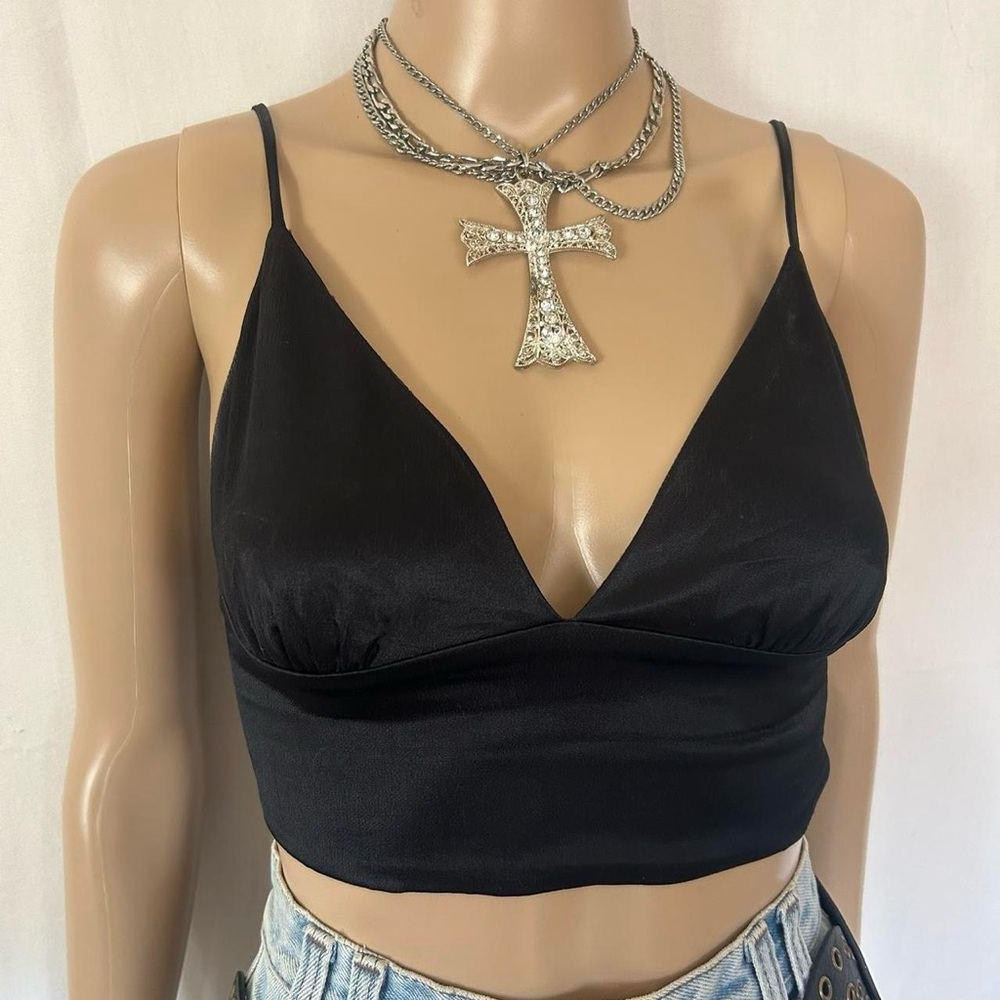 Zara satin crop top